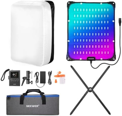 NEEWER 115W Flexible RGB Video Light, APP/2.4G/DMX Control LED Panel Light Mat Kit with Softbox, 2500K-10000K 14700lx/0.5m CRI96+, Key Lighting for Studio Photography Streaming Video Recording, FL100C