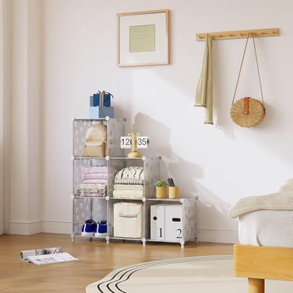 UNKU 6 Cube Storage Organizer, Closet Organizer Storage Shelf,Translucent