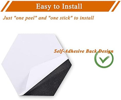 8 Pcs Hexagon Felt Cork Bulletin Board Tiles, Self Adhesive DIY Bulletin Board Pin Board for Office School Home Wall Decor Memos Photos Display (Gradual Brown)
