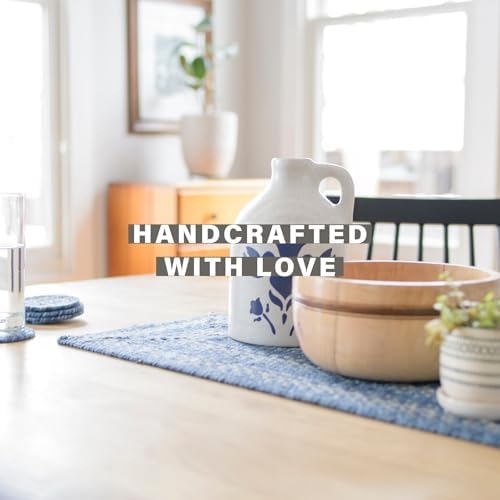 Homespice Denim Braided Placemats Ideal as Table Mats, Oval 13x19 Set of 4