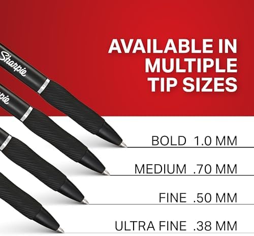 Sharpie S-Gel Gel Pens Drawing Pens Gel Ink For Journaling Writing Coloring Medium Point (0.7Mm) Black Ink Pen 216 Count, Pack of 6