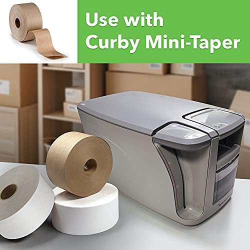 CURBY IPG Water-Activated Packing Tape, 2.76 in x 328 ft, Tan, 8-Pack
