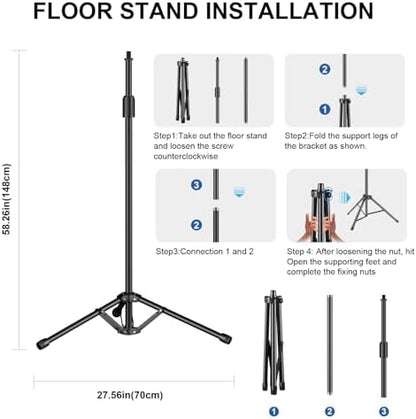 Professional Studio Recording Microphone Isolation Shield, Pop Filter,High density absorbent foam is used to filter vocal. Suitable for Blue Yeti and other condenser microphones (AO-504 With Stand)