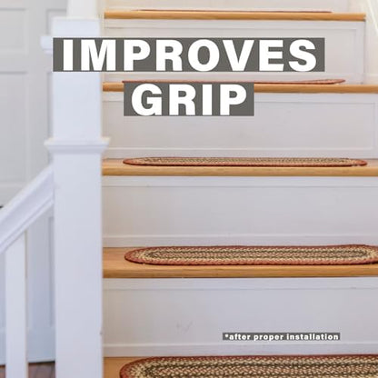 Homespice Chester Jute Braided Stair Treads, Oval 8x28 Set of 13