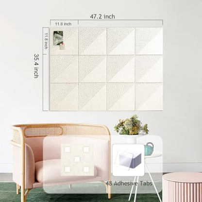 48" x 36" Large Cork Board Alternative&Felt Bulletin Board, Oatmeal