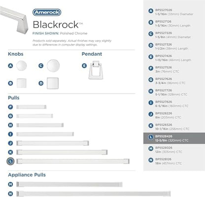 Amerock 12-5/8" Blackrock Polished Chrome Drawer Pull