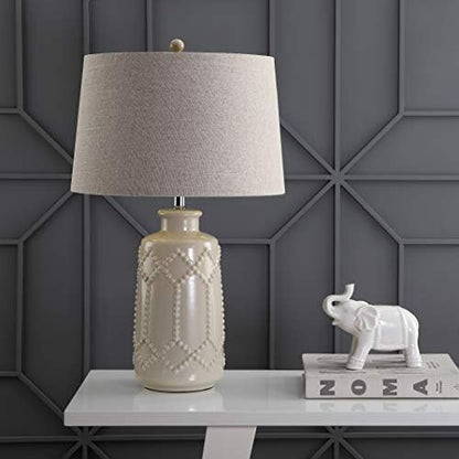 JONATHAN Y Alice Textured Ceramic Table Lamp 26", Cream
