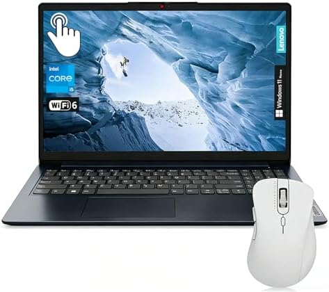 Lenovo IdeaPad 1 Touchscreen Laptop, 15.6" FHD(1920 * 1080), Intel Core i5-1335U, 16GB RAM, 1TB SSD, HDMI, SD Card Reader, Webcam, Wi-Fi 6, Win 11 Home, Abyss Blue, Bundle with ML101 Wireless Mouse