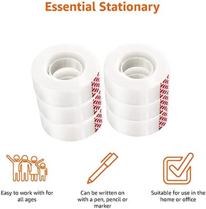 Amazon Basics Matte Finish Tape, 6 Pack, 3/4" Width x 1000" (27.8 yds) Length, Translucent