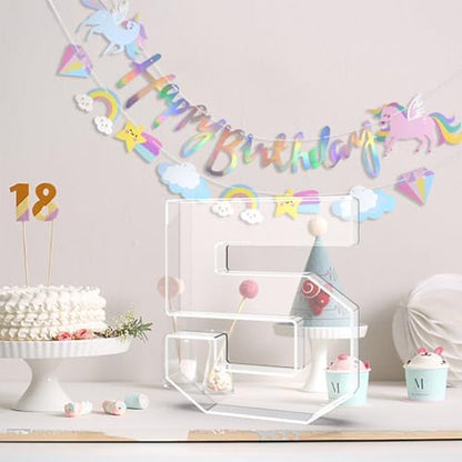 13.8" Acrylic Number Charcuterie Tray, Fillable Charcuterie Box (Number 5)