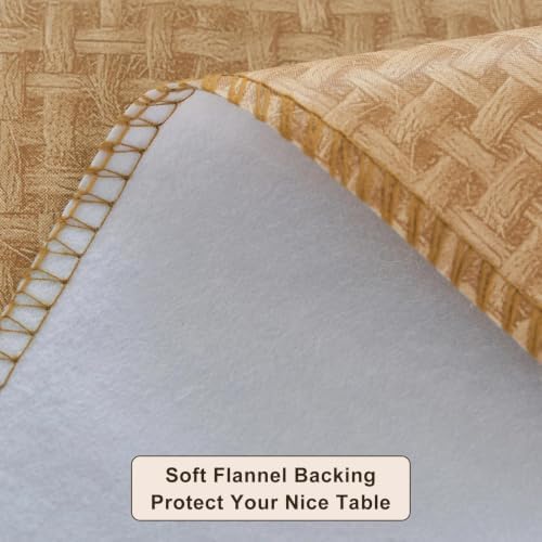 LIBERECOO Heavy Duty Vinyl Tablecloth with Flannel Backing Waterproof Oil-Proof Plastic Table Cloth Stain-Resistant Wipeable Rectangle or Square Table Cover for Indoor and Outdoor 60 x 84 Inch