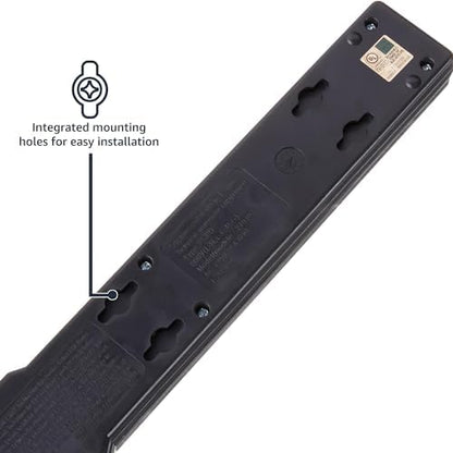 Amazon Basics Surge Protector Power Strip, 6-Outlet, 790 Joules, Circuit Breaker, LED Indicator Light, 6ft Extension Cord, Black (Pack of 2)