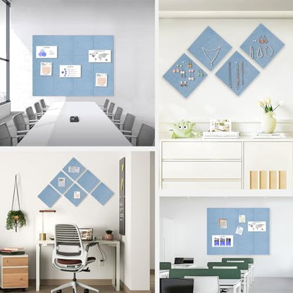36" x 24" Large Felt Bulletin Board 1/2" Thick, Light Blue