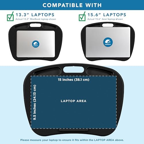 LAPGEAR MyDesk Lap Desk – Black, 12-Pack, Fits 15.6” Laptops
