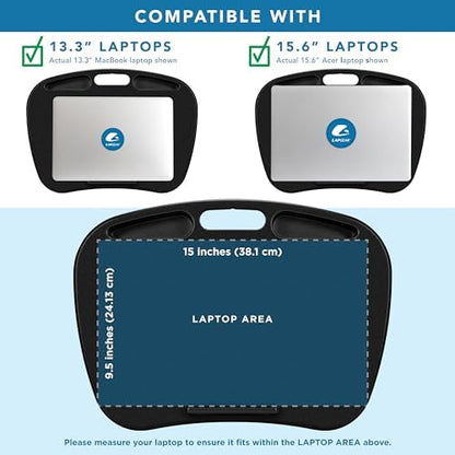 LAPGEAR MyDesk Lap Desk – Black, 12-Pack, Fits 15.6” Laptops
