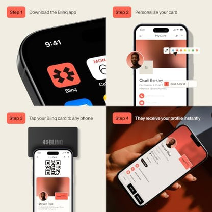 Blinq NFC Digital Business Card - Wristband - Tap to Share (Red)