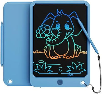 LCD Writing Tablet 10 Inch, Toys for 3 4 5 6 7 8 9 10 Year Old Boys Girls, Colorful Doodle Board Drawing Tablet, Gift for Boys Toddlers Age 3-12 Years, Memo Board, Drawing Pads with Lanyard(Navy)