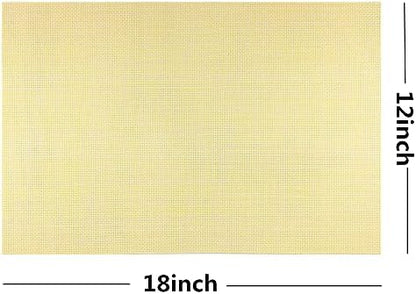 WAZAIGUR Placemats Crisscross Woven Vinyl Place Mats Set of 4 Yellow