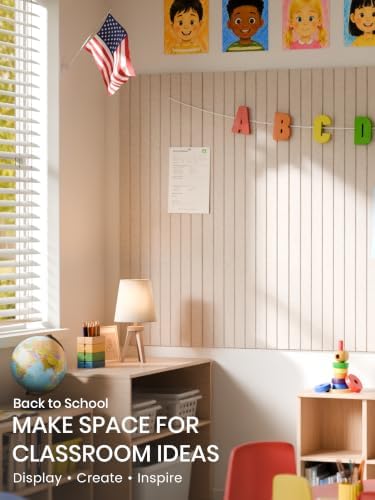 Bumusty 48"x 36" Large Felt Bulletin Board Tiles, Oatmeal