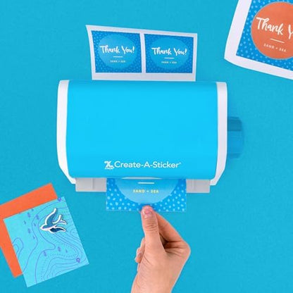 Xyron Create-a-Sticker,5" Sticker and Label Maker Machine for Small Business and DIY Crafts,Includes Permanent Adhesive,Pre-Loaded (0501-05-10A),(Pack of 4)