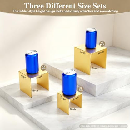 Display Stand & Risers, 6 Pcs Set Metal Rectangular Cupcake Stands