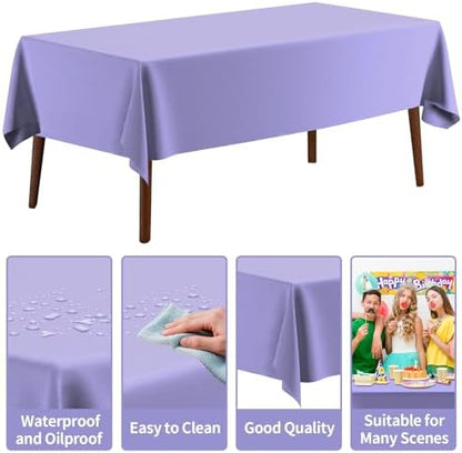 CXPSINC 54 Inch X 300 Feet Plastic Table Cover Roll Disposable Tablecloth with Slide Cutter for All Type/Shape Tables | Party, Banquet, Birthdays, Weddings(Purple, 300 Feet)