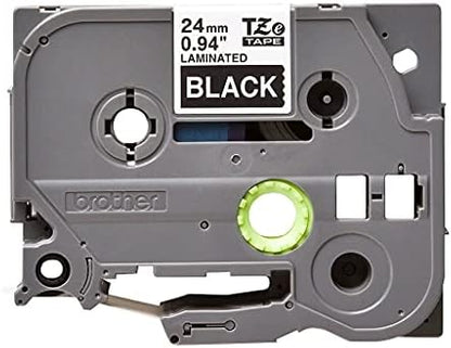 Brother Genuine P-Touch TZE-355 Tape, 1" (0.94") Wide Standard Laminated Tape, White on Black, Laminated for Indoor or Outdoor Use, Water-Resistant, 0.94" x 26.2' (24mm x 8M), Single-Pack, TZE355