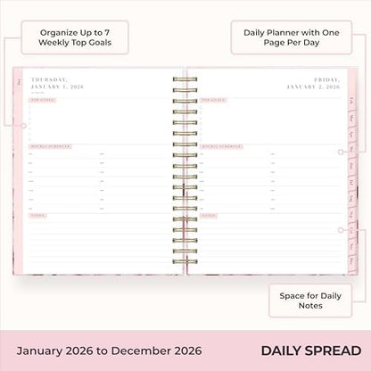 Blue Sky Rachel Parcell 2026 Daily & Monthly Planner Calendar, 5"x8", Peony