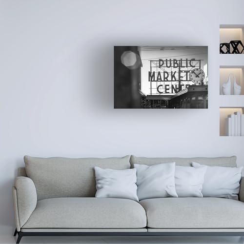Wrapped Canvas Wall Art - Yale Gurney 'Pike Place Market' Wall Art for Living Room, Bedroom, or Office Décor - 22x32
