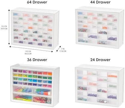 IRIS USA 36-Drawer Storage Cabinet, Bead Craft Supplies, Made in USA, White