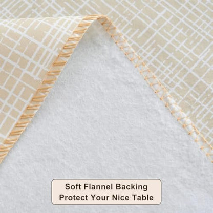 LIBERECOO Heavy Duty Vinyl Tablecloth with Flannel Backing Waterproof Oil-Proof Plastic Table Cloth Stain-Resistant Wipeable Rectangle or Square Table Cover for Indoor and Outdoor 60 x 102 Inch