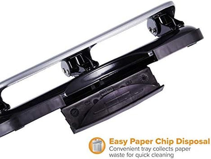 Bostitch Office EZ Squeeze 3-Hole Punch, 20 Sheet Capacity, Reduced Effort, No Jam Technology, Silver