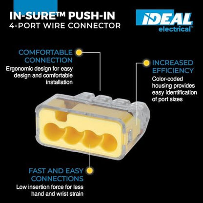 Ideal Electrical in-Sure Push-in Wire Connector, 30-1034P, 100-Pk