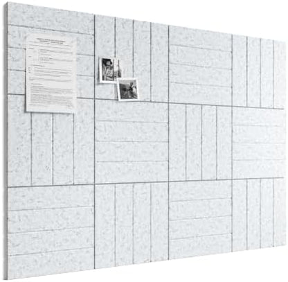 Bumusty 48" x 36" Large Cork Board Alternative, Light Gray