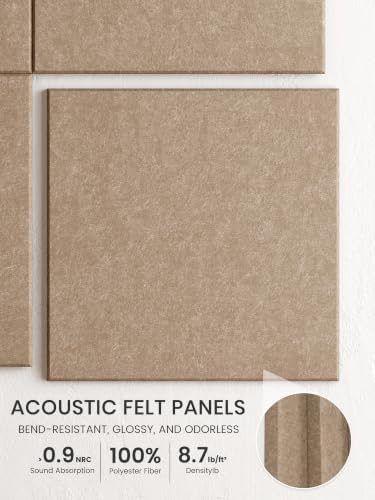 Bumusty 36"x 24" Large Felt Bulletin Board Tiles, Taupe