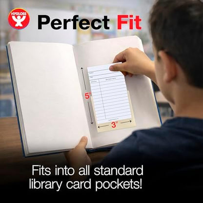 Hygloss Library Checkout Cards for Traditional Book Pockets and Classroom Organization - Vintage Style White Due Date Tracking, 3x5 Inch, 500 Pack