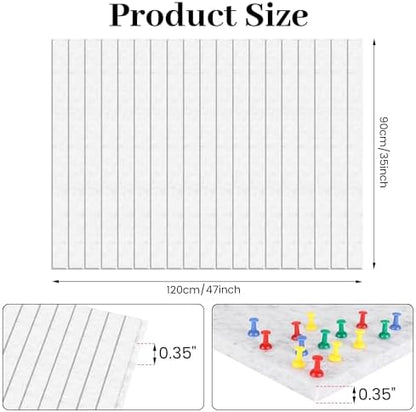 Large Cork Board for Office White Grey Felt Board Alternative-12 Pack Felt Wall Tiles for Office Wall Decor,Felt Bulletin Board Tiles,Push pin Board Wall Organizer for Office