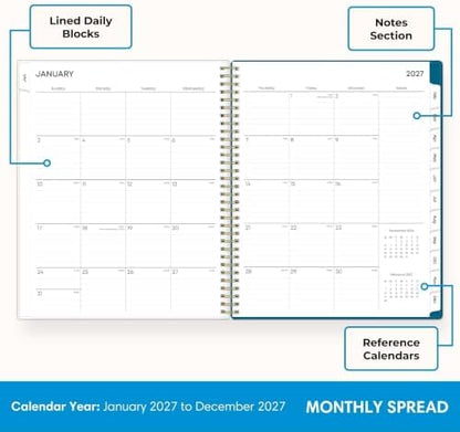 Blue Sky 2027 Weekly & Monthly Planner Calendar, 8.5"x11", Bakah Blue