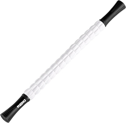 Muscle Roller Stick, Massage Stick for Full Body Relaxation, Relieves Muscle Soreness, Tension, Stiffness, for Shoulders, Neck, Back, Legs, Arms, Deep Tissue Massager(Black White - 24 inch)