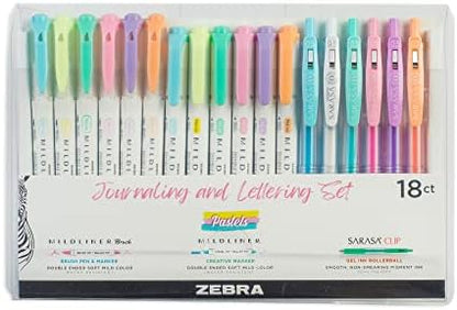 Zebra Pen MILDLINER Highlighter, Brush & SARASA Gel Pen Set, Assorted 18-Pk