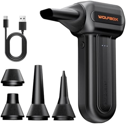 WOLFBOX MF60 Compressed Air Duster, 3-Speed Adjustable, Electric, Cordless