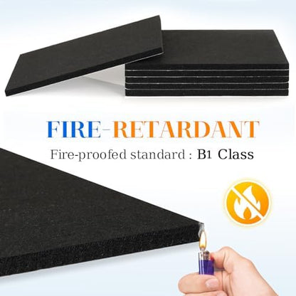DOLLAR BOSS Felt Cork Board Tiles, 6 Pcs 12" x 12" Bulletin Board, Black