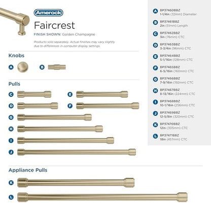 Amerock 12-5/8" Faircrest Golden Champagne Drawer Pull