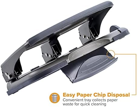Bostitch EZ Squeeze Heavy Duty 3 Hole Punch, 40 Sheet Capacity, Gray