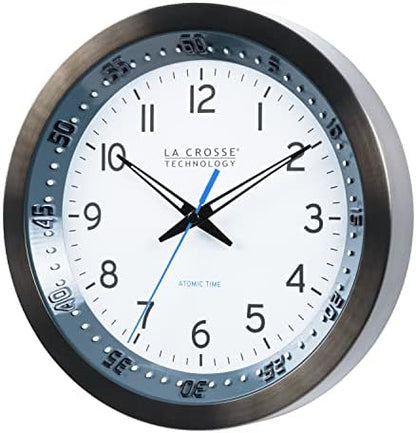 La Crosse Technology Atomic Wall Clock, Metal, 10" (404-54667)