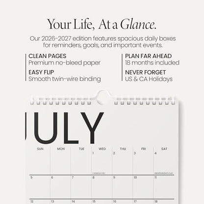 Karto Wall Calendar 2026-2027 8.5x11 in - Big Text