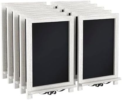 Flash Furniture 12x17 Tabletop Magnetic Chalkboard, Whitewashed, 10-Pack