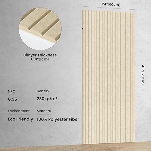 TO-TH Soundproof Wall Panels Decorative Noise Dampening Panel 5 Pack, Camel