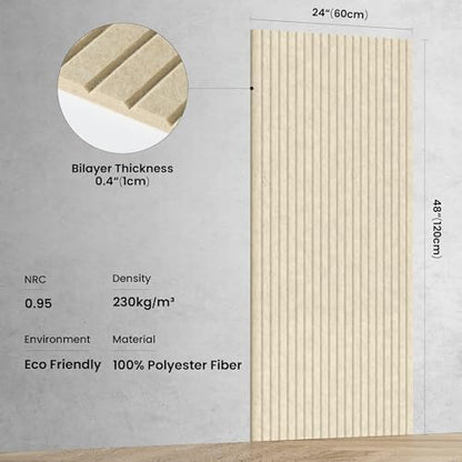 TO-TH Soundproof Wall Panels Decorative Noise Dampening Panel 5 Pack, Camel