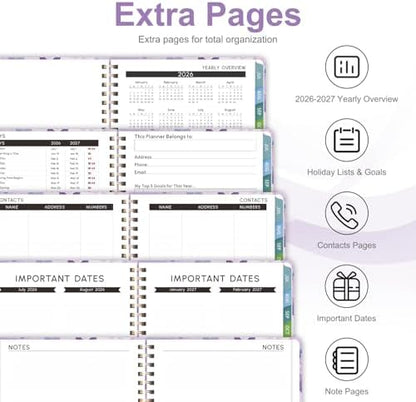 Planner 2026-2027, Weekly and Monthly Academic Planner, July 2026 - June 2027, Hardcover Calendar Agenda Book for School Year Planning, School Supplies for Teacher and Student, Letter Size(8.5'' x 11'')